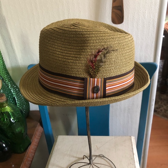 Vintage JAXON Ridley Toyo Straw Trilby Fedora Hat - Picture 1 of 9